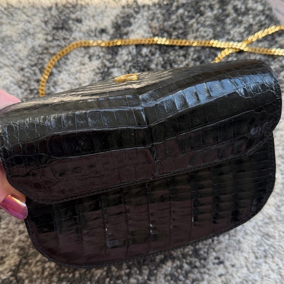 Black Crocodile Mini Jenny Gidding Made in Italy purse - Picture 9 of 12
